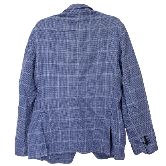 Luigi Bianchi Mantova L.B.M. 1911 Blazer Mens 54R Blue Linen Cotton Sport Coat - Picture 3 of 8